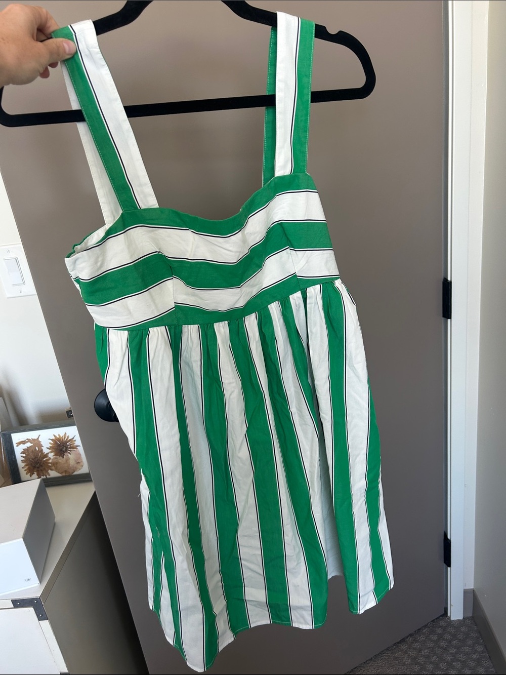 GAP Green and White Striped Mini Dress